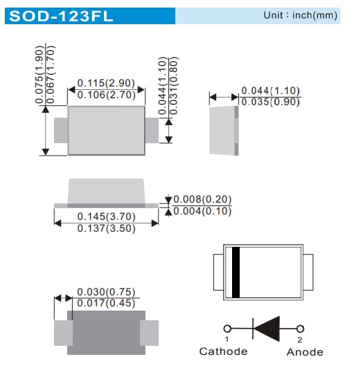 PANJIT SS2020FL to SS20100FL Schottky Barrier Rectifiers